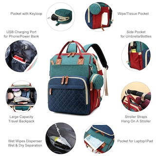 Foto 4 | Foto 4 | Bolsa De Pañales Lamroro, Impermeable, 3 En 1, Con Cambiador - Venta Internacional.