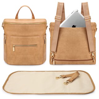 Foto 1 | Foto 1 | Mochila Para Pañales Miss Fong, Tamaño Grande, De Piel Con 15 Bolsillos - Venta Internacional.
