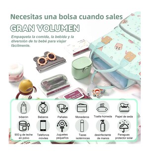 Foto 2 | Foto 2 | Mochila Pañalera Para Bebe  Verde Claro