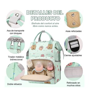 Foto 3 | Foto 3 | Mochila Pañalera Para Bebe  Verde Claro