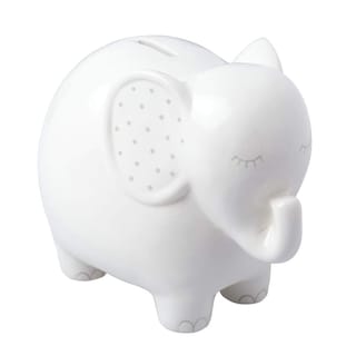 Foto 1 | Foto 1 | Banco De Elefante De Cerámica Con Forma De Pera, Neutral En Cuanto Al Género, Color Bebé, Blanco - Venta Internacional.