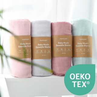 Foto 3 | Foto 3 | Manta Para Pañales Momcozy, Muselina, 120 X 120 Cm, Paquete De 4 Unidades, Rosa Y Azul - Venta Internacional.