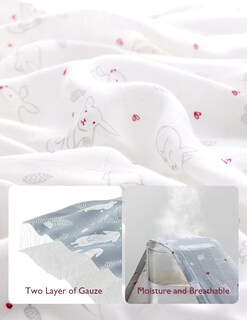 Foto 4 | Foto 4 | Mantas Para Pañales Momcozy, Muselina, 120 X 120 Cm, Paquete De 4 Unidades, Diseño De Conejo - Venta Internacional.