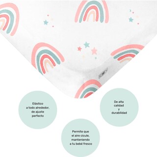 Foto 2 | Foto 2 | Juego De Sábanas Para Cuna 70x130cm Nap Baby - Arcoiris Love