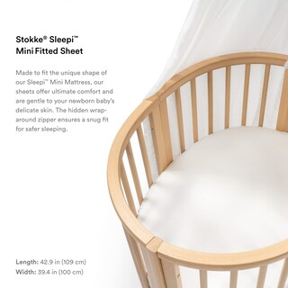 Foto 3 | Foto 3 | Sábana Bajera Ajustable Stokke Sleepi Mini Blanca, 100% Algodón Percal - Venta Internacional.