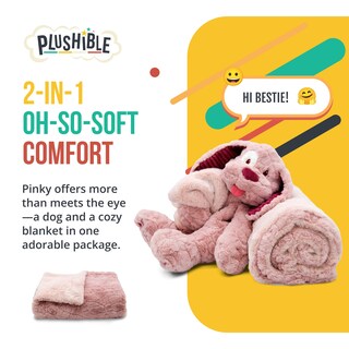 Foto 2 | Foto 2 | Manta de Peluche Plushible Pinky Dog Para Bebés - Venta Internacional