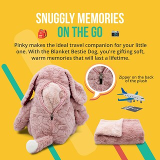 Foto 5 | Foto 5 | Manta de Peluche Plushible Pinky Dog Para Bebés - Venta Internacional