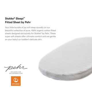Foto 3 | Foto 3 | Sábana Bajera Ajustable Stokke Sleepi Pehr Stripes Away Pebbles De Algodón - Venta Internacional.