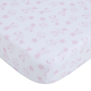 Foto 1 | Foto 1 | Sábana Para Cuna Disney Minnie Mouse Be Happy Rosa Y Blanco - Venta Internacional.