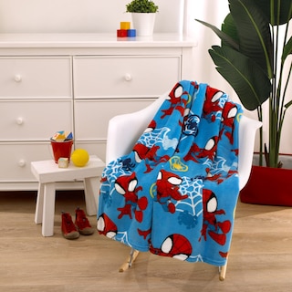 Foto 3 | Foto 3 | Manta Disney Marvel Spidey Team Supersuave Para Niños Pequeños, Azul, 40 X 50 Cm - Venta Internacional.
