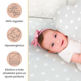 Foto 2 | Foto 2 | Set 2 Sábanas De Cajón Nap Baby Para Cuna 70x130cm - Lunares