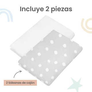 Foto 3 | Foto 3 | Set 2 Sábanas De Cajón Nap Baby Para Cuna 70x130cm - Lunares