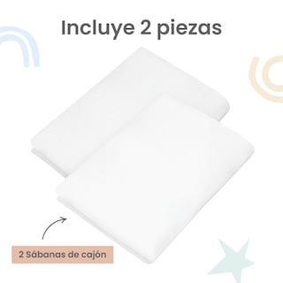Foto 3 | Foto 3 | Set 2 Sábanas De Cajón Nap Baby Para Mini Colecho 50x90cm - Blanco
