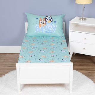 Foto 2 | Foto 2 | Juego De Sábanas Bluey Para Cama O Cuna Para Niños Pequeños, Color Verde - Venta Internacional.