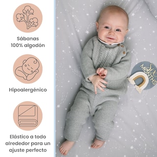 Foto 2 | Foto 2 | Juego De Blancos Para Mini Colecho 50x90 Cm Nap Baby Para Bebé (4 Piezas) - Constelaciones