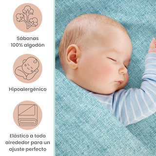 Foto 2 | Foto 2 | Juego De Blancos Para Colecho/corral 74x110 Cm Nap Baby Para Bebé (4 Piezas) - Azul Mar