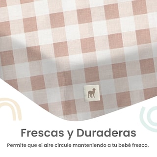 Foto 4 | Foto 4 | Juego De Sábanas Para Colecho 50x90cm Nap Baby - Gingham Beige