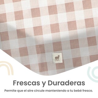 Foto 4 | Foto 4 | Set 2 Sábanas de Cajón Nap Baby para Colecho 70 x 100 cm - Gingham Beige