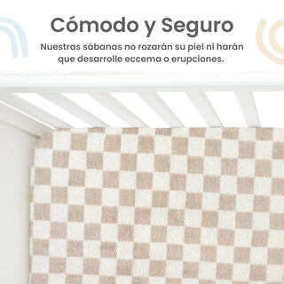 Foto 3 | Foto 3 | Sábana De Cajón Para Cuna Viajera 74x110cm Nap Baby - Cuadritos