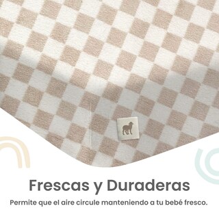 Foto 4 | Foto 4 | Sábana De Cajón Para Cama Cuna 95x140cm Nap Baby - Cuadritos