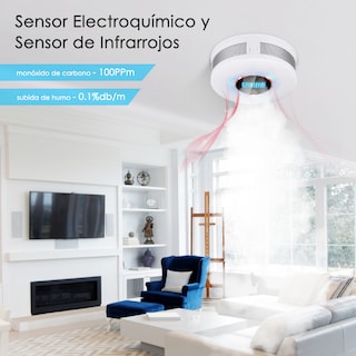 Foto 3 | Foto 3 | Detector/alarma Humo/ Monóxido Carbono para Hogar Oficina Escuela Sangkee H100064