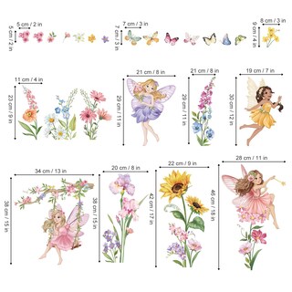 Foto 4 | Foto 4 | Adhesivos De Pared Wondever Fairy Flower Elves Wildflower Sunflower - Venta Internacional.