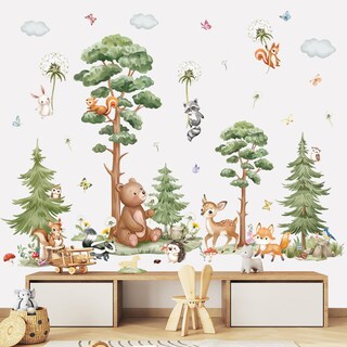Foto 1 | Foto 1 | Adhesivos De Pared Wondever Large Woodland Animal Tree Forest - Venta Internacional.