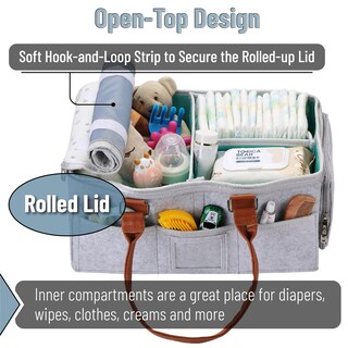 Foto 3 | Foto 3 | Organizador De Pañales Mr. Pen Baby Con Tapa De Fieltro Gris - Venta Internacional.