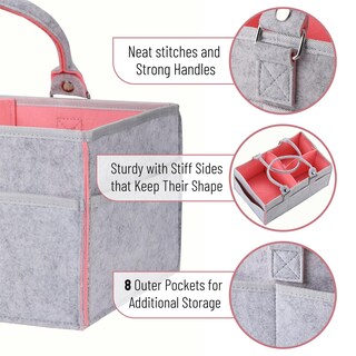 Foto 3 | Foto 3 | Organizador De Pañales Para Bebés Con Diseño De Mr. Pen, Color Rosa - Venta Internacional.