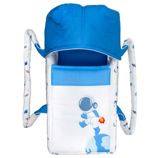 Foto 1 | Foto 1 | Bambineto Cary Astronauta Incluye Colchon, Gorro Removible Y Almohada, Diseño Estampado Azul