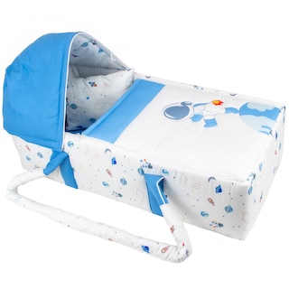 Foto 2 | Foto 2 | Bambineto Cary Astronauta Incluye Colchon, Gorro Removible Y Almohada, Diseño Estampado Azul
