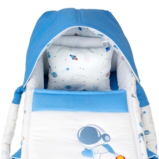 Foto 4 | Foto 4 | Bambineto Cary Astronauta Incluye Colchon, Gorro Removible Y Almohada, Diseño Estampado Azul
