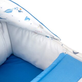 Foto 5 | Foto 5 | Bambineto Cary Astronauta Incluye Colchon, Gorro Removible Y Almohada, Diseño Estampado Azul