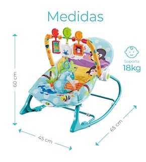 Foto 3 | Foto 3 | Rocker Silla Vibradora Mecedora De Bebe Musical Con Juegos Color Azul-verde Turquesa