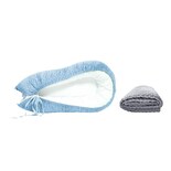 Nido Azul Para Bebé + Cobija Gris De Fleece Para Bebé