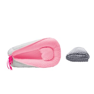 Foto 1 | Foto 1 | Nido Rosa Para Bebé + Cobija Gris De Fleece Para Bebé