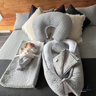 Foto 8 | Foto 8 | Nido Bebé + Cambiador + Almohada Lactancia Gris + Cobija Gris