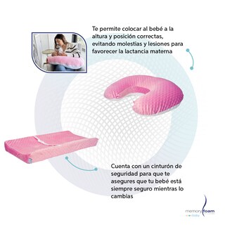 Foto 4 | Foto 4 | Nido Bebé + Cambiador + Almohada Lactancia Rosa + Cobija Gris