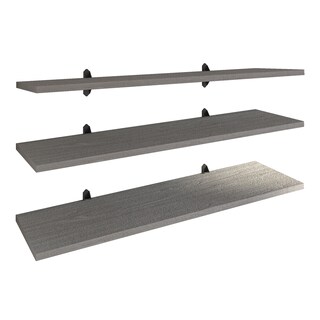 Foto 1 | Foto 1 | Juego 3 Repisas Playcon 80 x 19 cm Tablero Texturizado color Gris