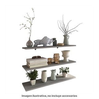 Foto 2 | Foto 2 | Juego 3 Repisas Playcon 80 x 19 cm Tablero Texturizado color Gris