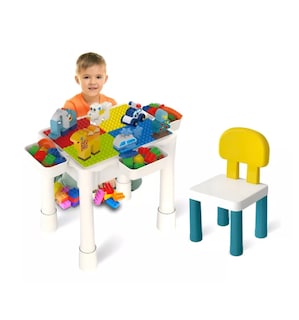 Foto 1 | Foto 1 | Mesa Didactica Con Juego De Bloques Para Niños Incluye Silla