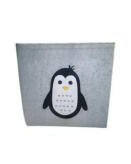 Foto 1 | Foto 1 | Cesto Organizador De Ropa, Pañales O Juguetes Baby Room, Diseño Cuadrado Pingüino Negro/blanco Y Gris.