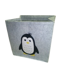 Foto 3 | Foto 3 | Cesto Organizador De Ropa, Pañales O Juguetes Baby Room, Diseño Cuadrado Pingüino Negro/blanco Y Gris.