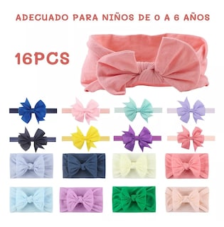 Foto 2 | Foto 2 | Diademas de Lazo Lab.G de Nailon Multicolor para Bebé 16 Piezas