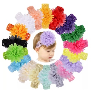Foto 5 | Foto 5 | Diadema Elástica con Flores de Encaje 18 Colores para Niñas