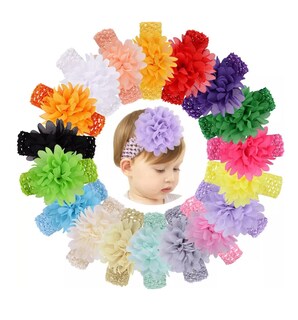 Foto 5 | Foto 5 | Diadema Elástica Con Flores De Encaje Para Niñas, 18 Colores