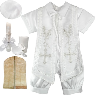 Foto 1 | Foto 1 | Traje Ropon Bautizo Niño + Kit Vela Trajecito Bebé Espigas Blanco