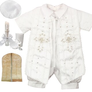 Foto 1 | Foto 1 | Traje Ropon Bautizo Niño + Kit Vela Trajecito Bebé Pablo Blanco