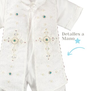Foto 3 | Foto 3 | Traje Ropon Bautizo Niño + Kit Vela Trajecito Bebé Mateo Blanco
