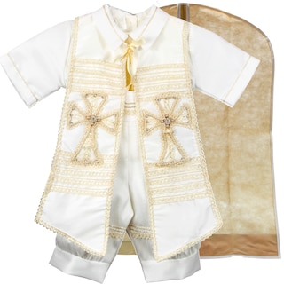 Foto 4 | Foto 4 | Traje Ropon Bautizo Niño + Kit Vela Bebé Santiago Beige